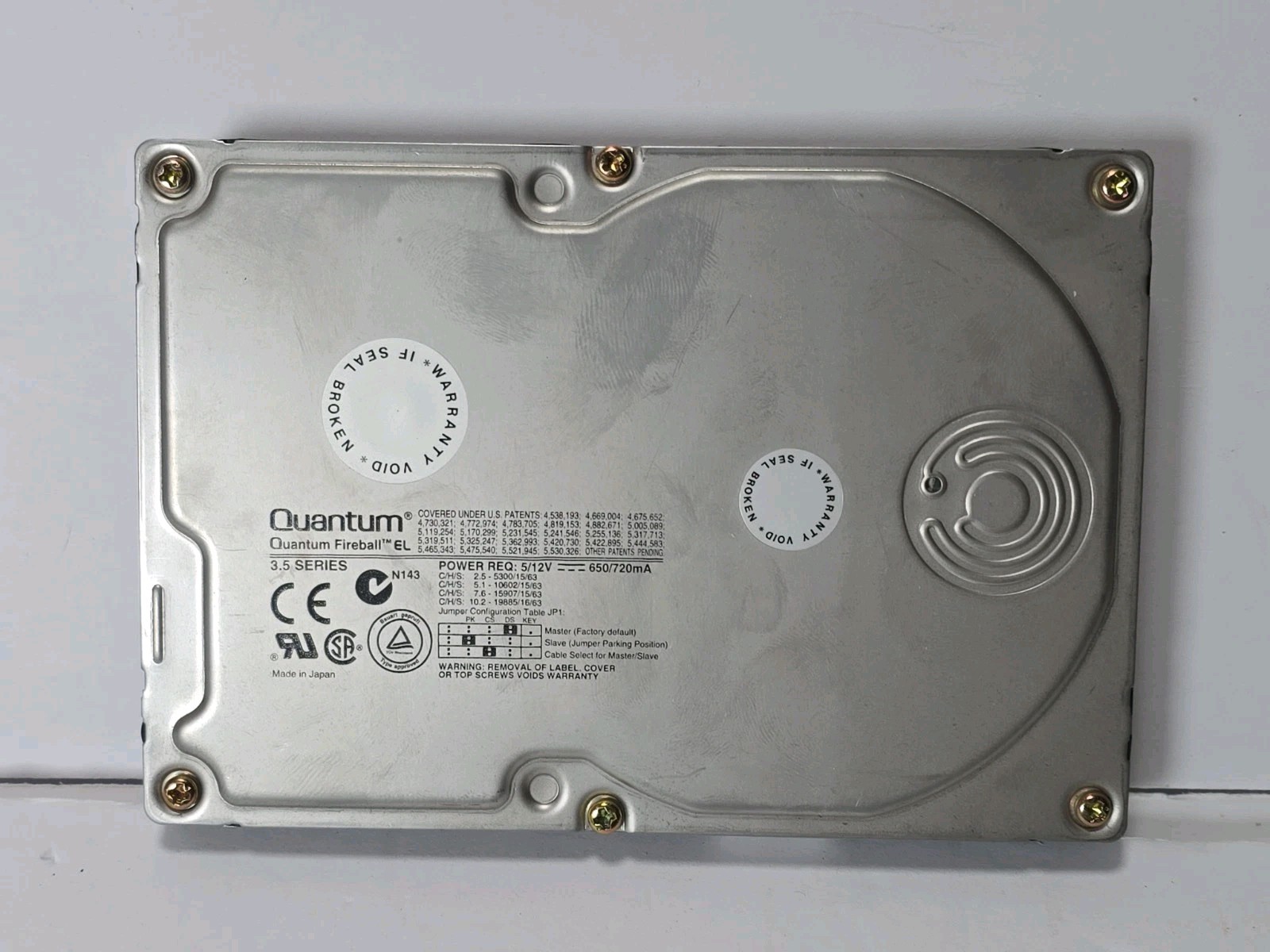 Quantum Fireball EL 10.2GB 3.5" IDE Hard Drive 10.2at EL10a109 