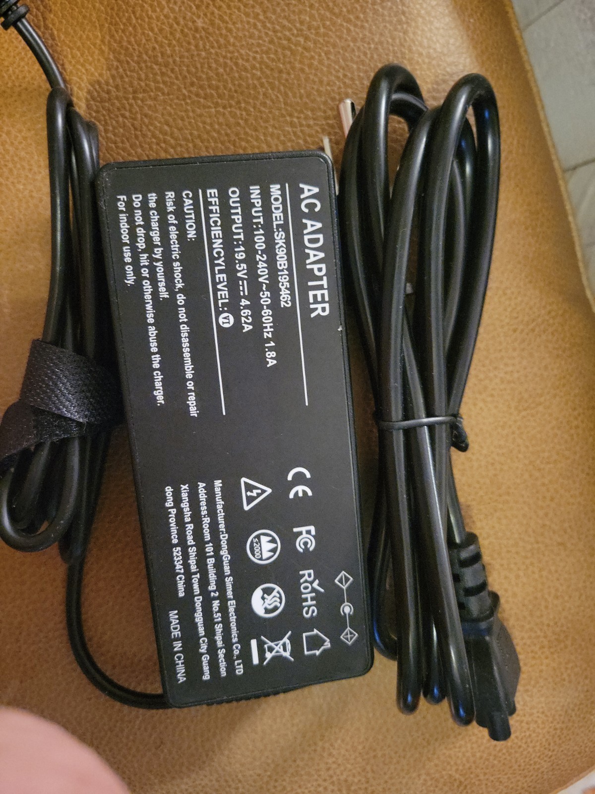 SK90B195462 Power Supply AC Adapter – 19.5V 4.62A  3Pin adopter 