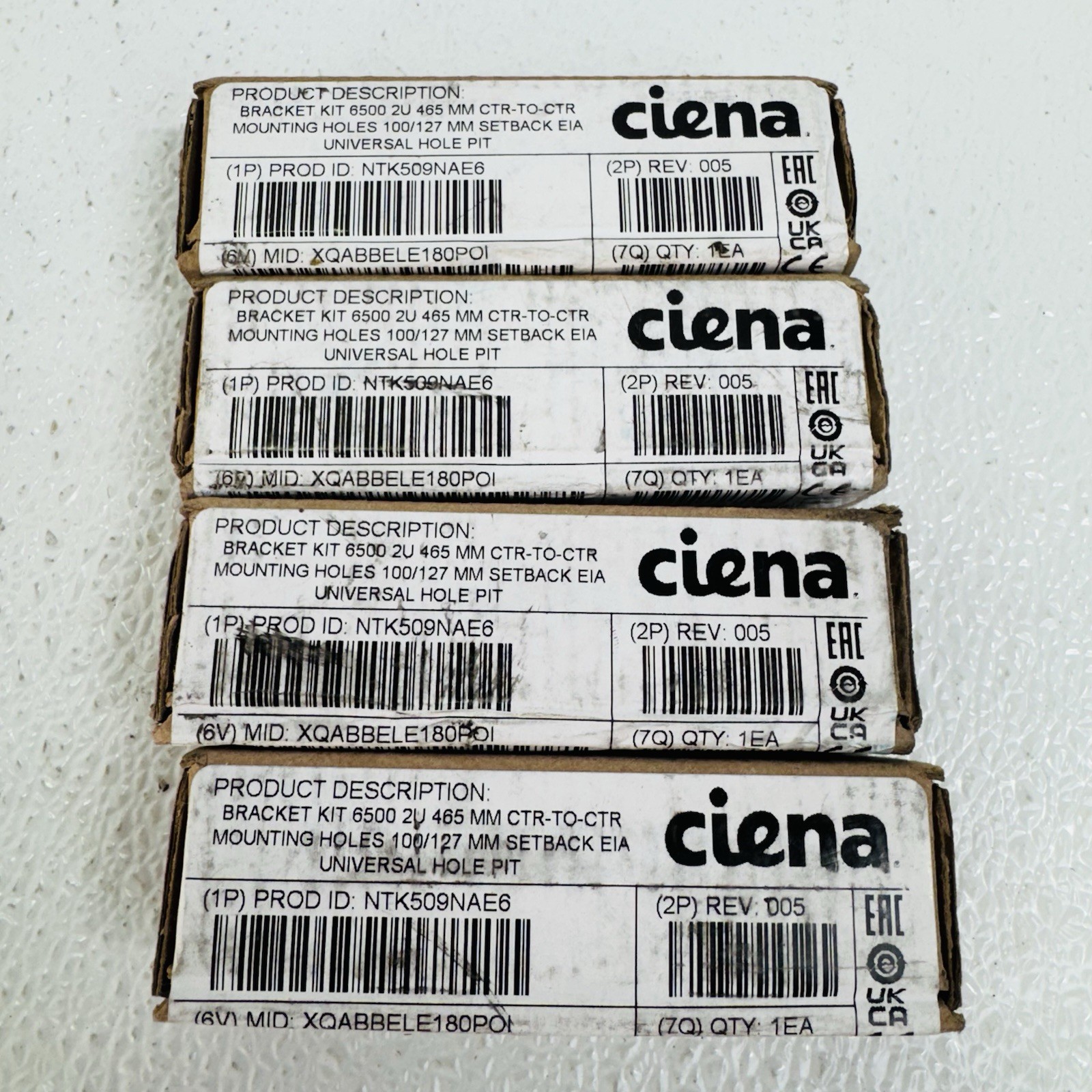 4 Pack - Ciena NTK509NAE6 is a 2U rack-mounting bracket kit 6500 Packet Optical