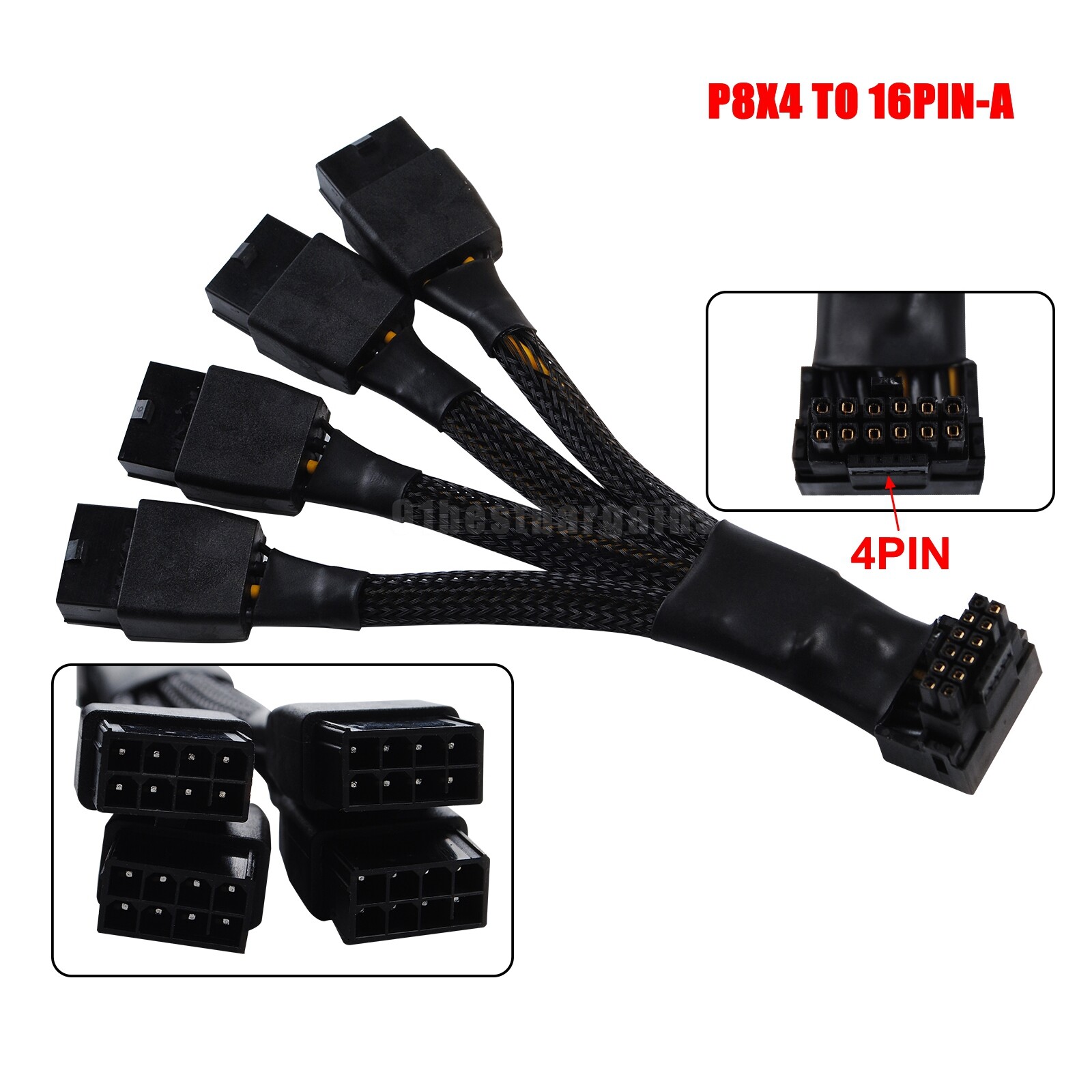 For GPU RTX4090 RTX4080 4X8 Pin PCI-E to 16 Pin Card Cable 12VHPWR Connector 