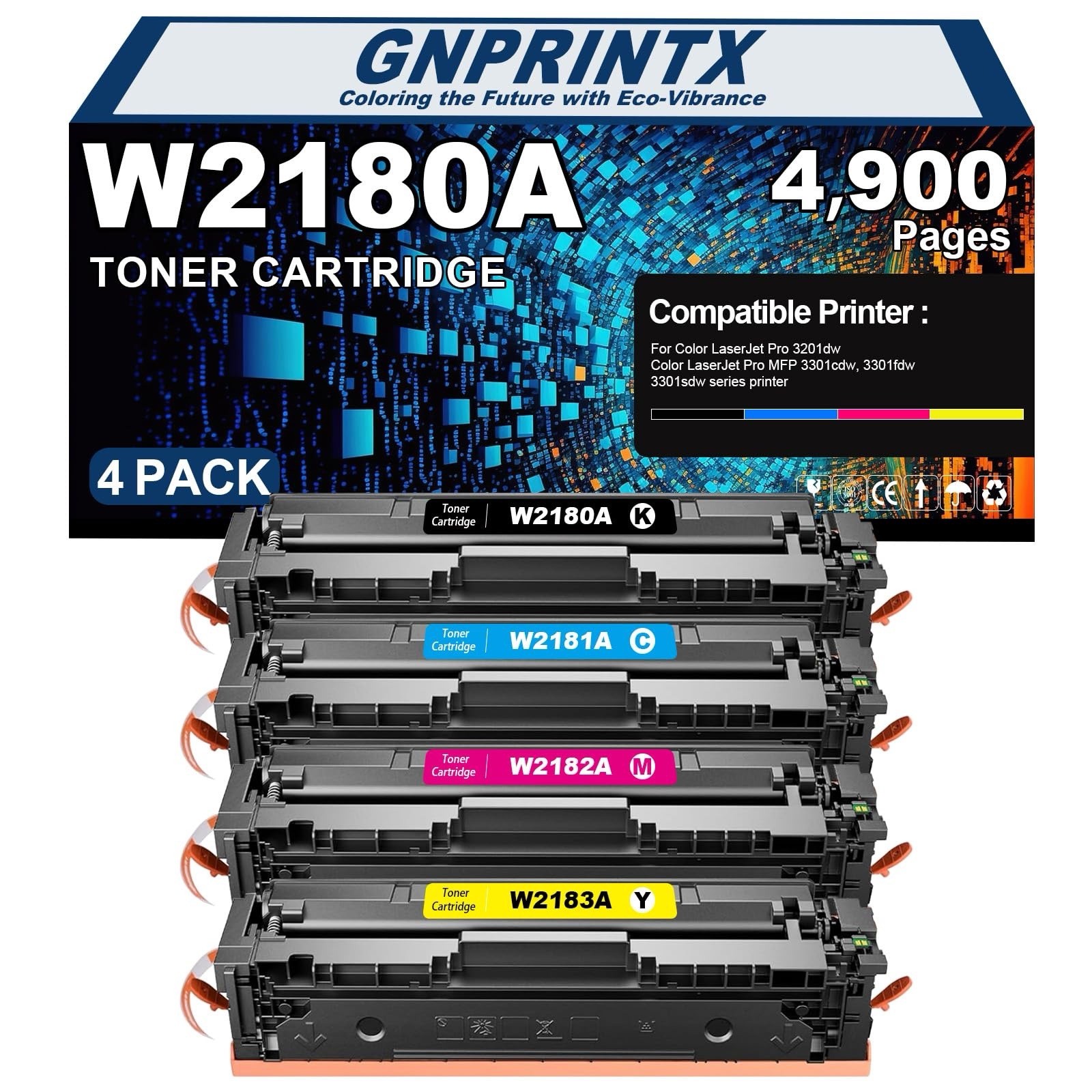 218A 218X Toner 4 Pack W2180A W2181A W2182A W2183A With Chip