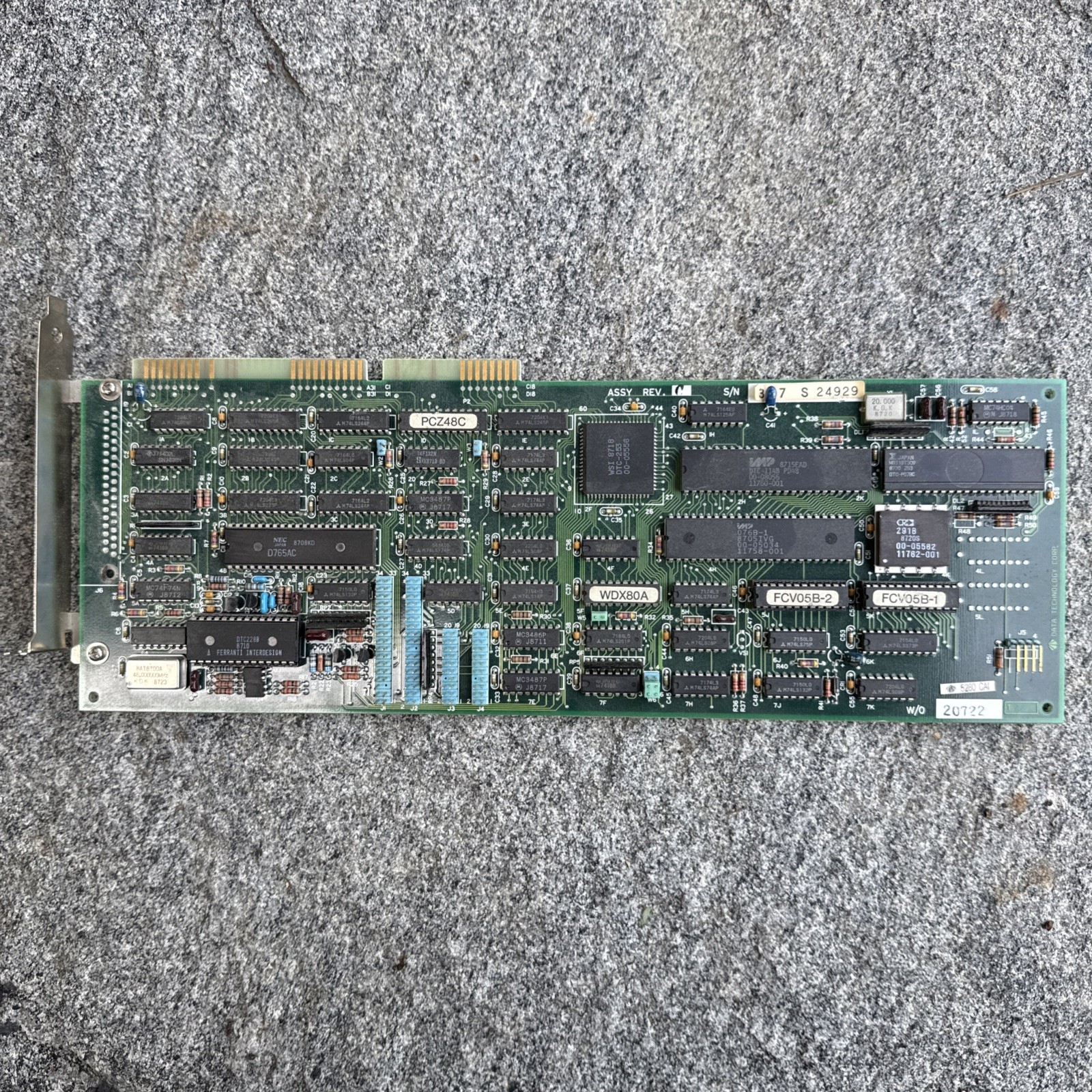 Vintage 1980s Data Tech Corp MFM Hard Drive Controller Card NCR
