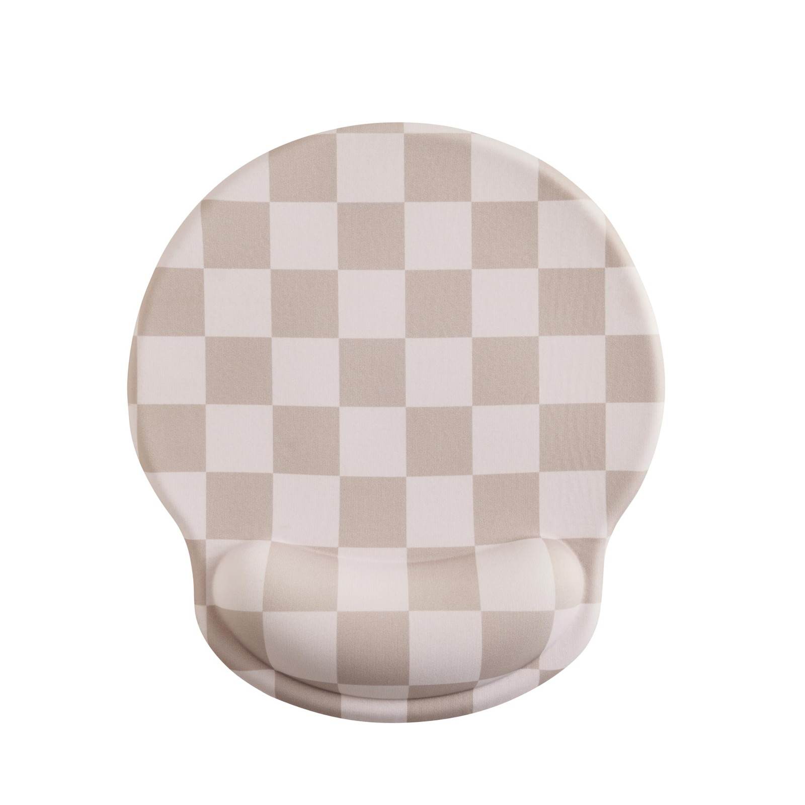 Beige Khaki Checkered Mouse Pad with Gel Wrist Rest, Wrist Support, Ergonomic...