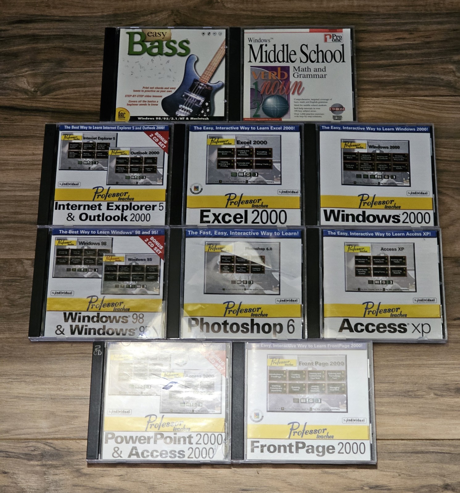 Professor Teacher Windows 98 PC 2000, FULL COLLECTION rare Disc Set  retro