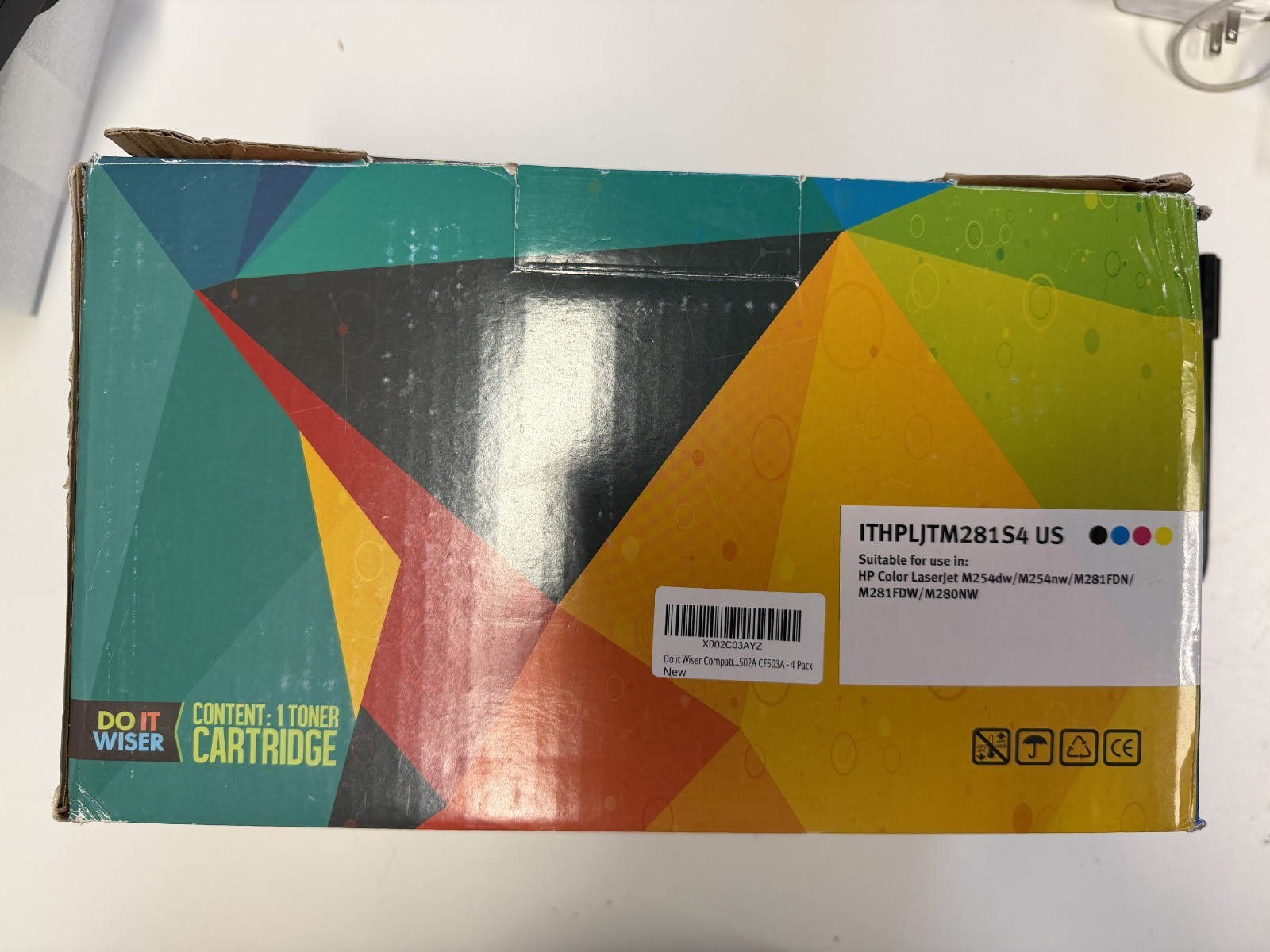 4PK CF500X 202X Toner For HP 202A CF500A Color LaserJet Pro MFP M281fdw M254dw