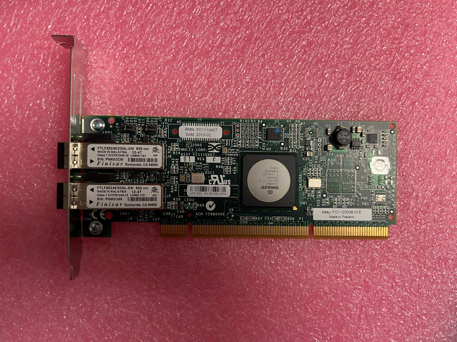 Emulex LP11002 FC1120006-01A PCI-X 4Gb/s Dual Port Fibre Channel Card FC Adapter