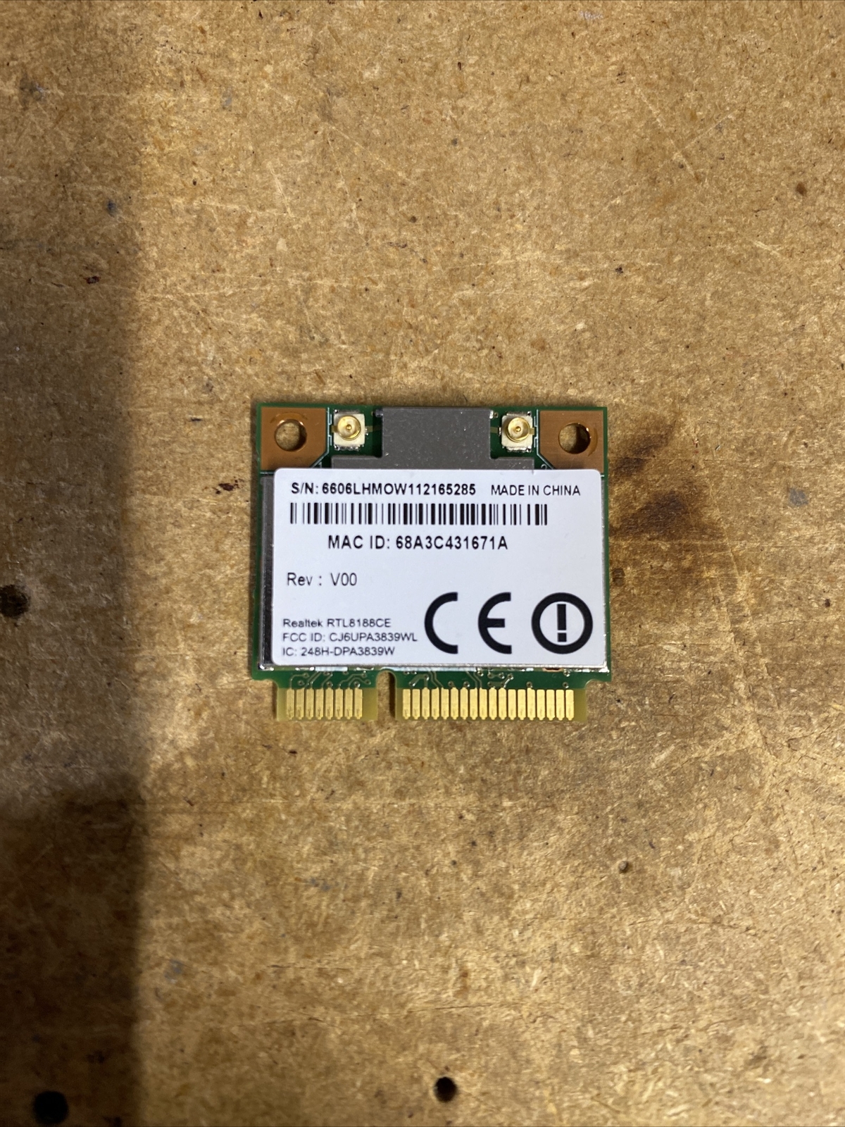 RealTek RTL8188CE 802.11b/g/n  Wireless N PCI Express Half Height Mini WIFI WLAN