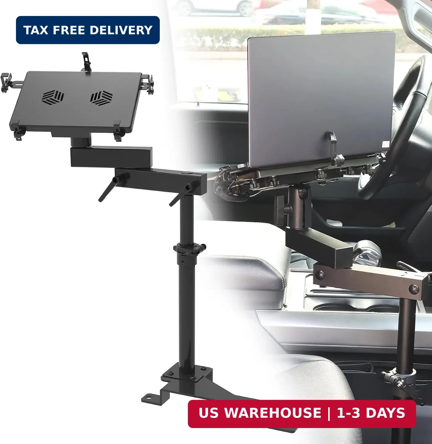 MELIPRON No-Drill Truck Laptop Mount Fit for Ford F150 & Super Duty Trucks | Fit