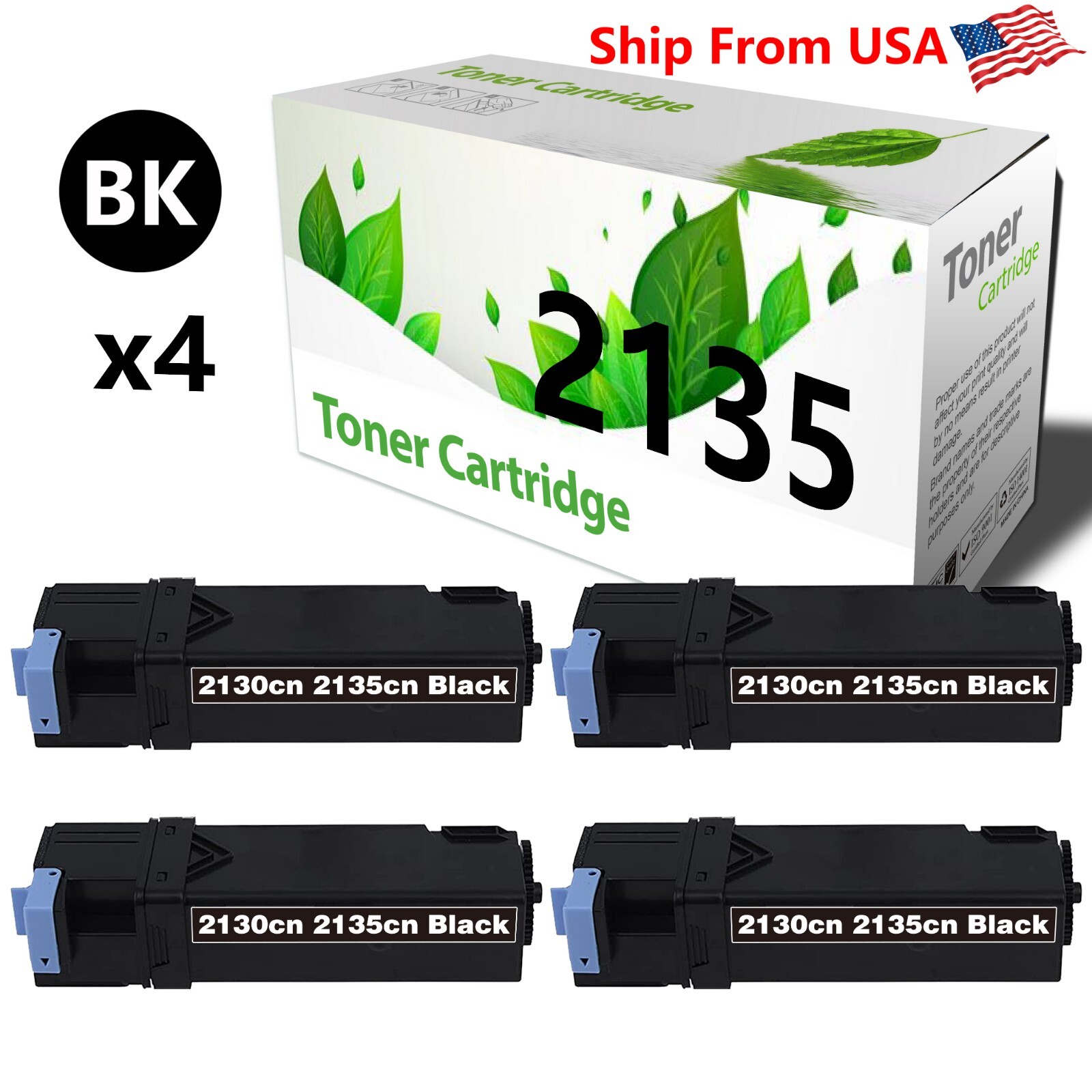 (4-Pack,Black) 330-1389 Toner Cartridge for 2135CN 2135 Printer