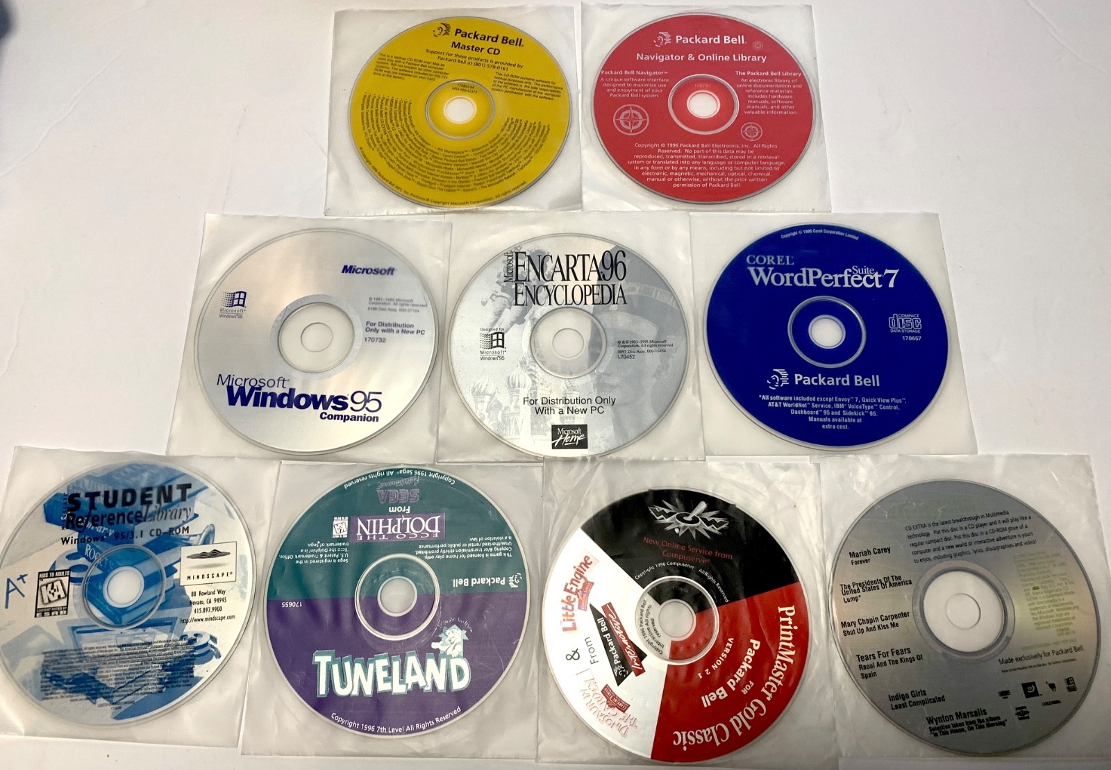 VINTAGE Packard Bell Platinum 55 Designer Tower CD COLLECTION (Windows 95)