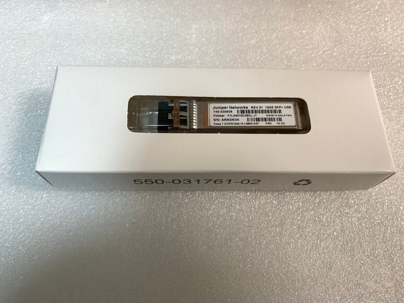 2pc Original Juniper 10GB SR SFP+ 740-030658 Optic FINISAR FTLX8570D3BCL-J1