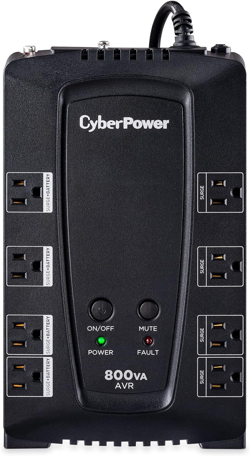 CP800AVR AVR UPS System, 800VA/450W, 8 Outlets, Compact