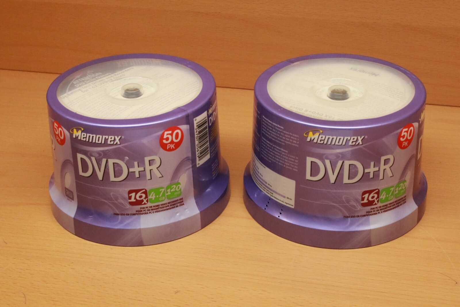 Lot of 2 - Memorex DVD+R 50PK 16X 4.7GB 120 Min Video Sealed NEW (4 lbs 3 oz)