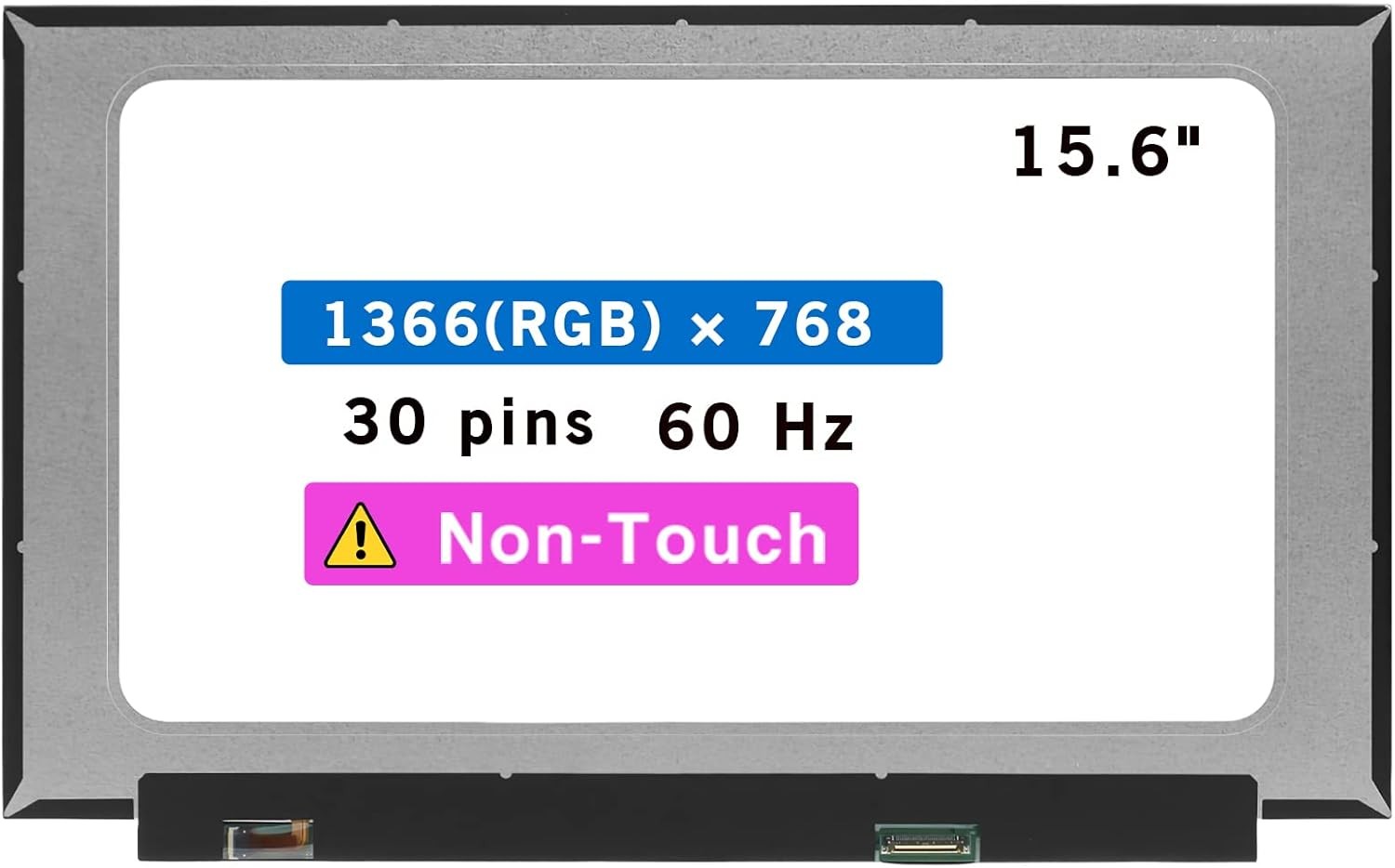15.6" LCD Screen for HP 15-DY1018CA 7PL18UA HD 30pin Non-Touch Display