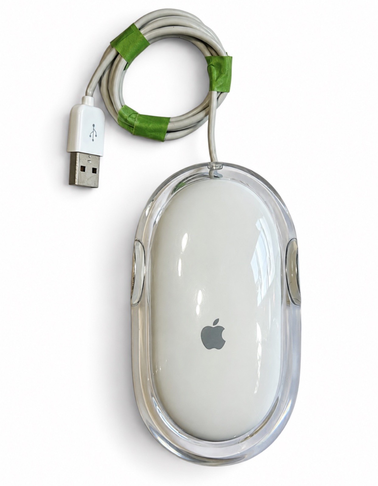 Vintage Apple Pro Mouse M5769 Wired USB Optical Clear White Y2K Mac