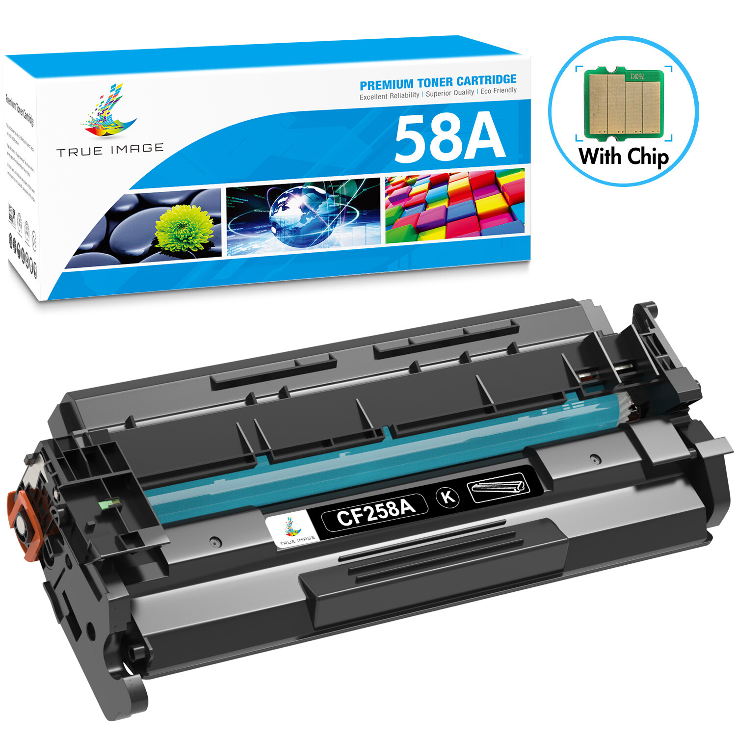 1PK CF258A 58A Toner Cartridge For HP LaserJet Pro M404n M404dn M404dw With Chip