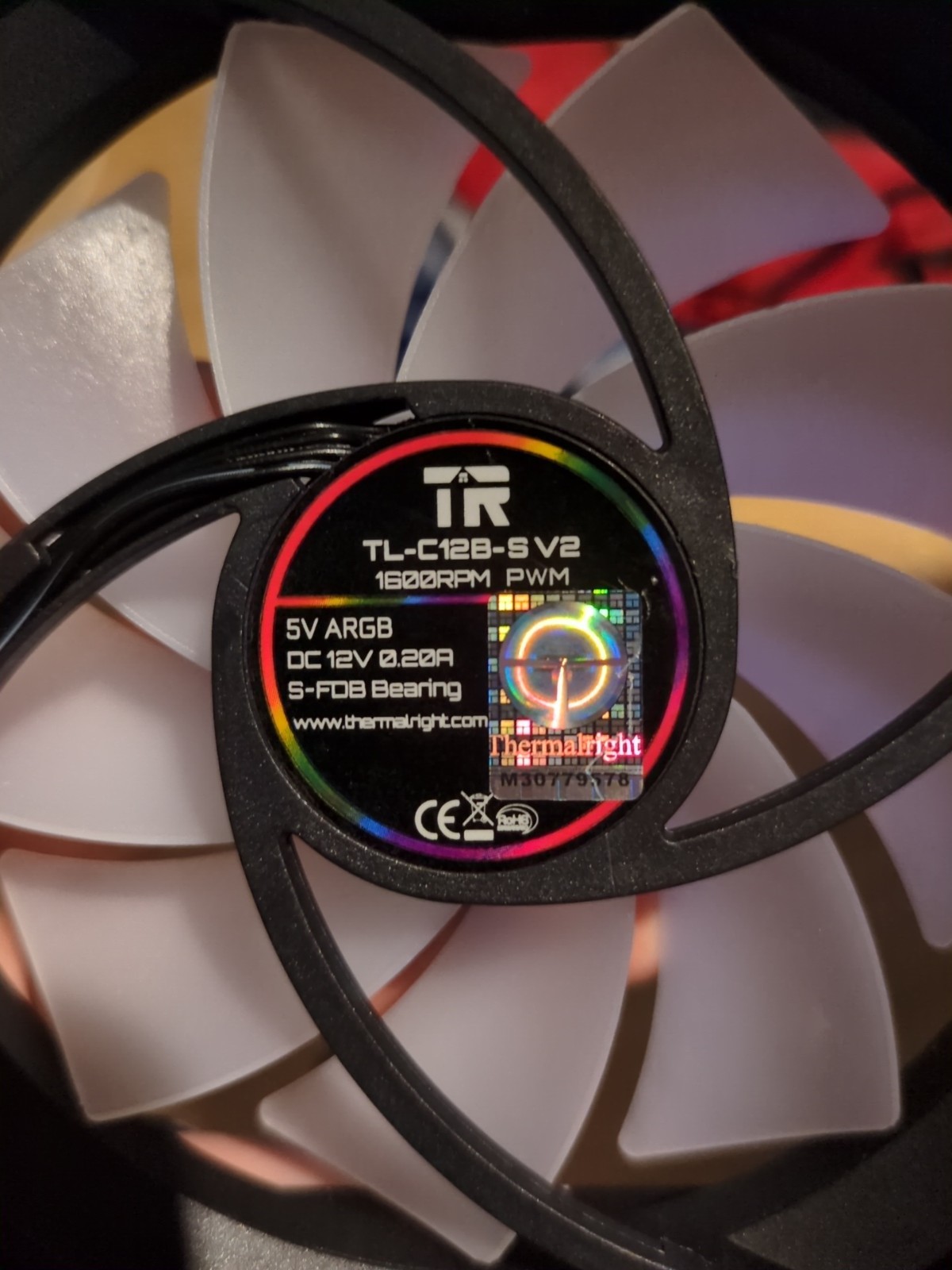 Thermalright TL-C12B-S V2 120mm ARGB CPU Fan, 16000 RPM, PWM, Quiet, ARGB Mirror