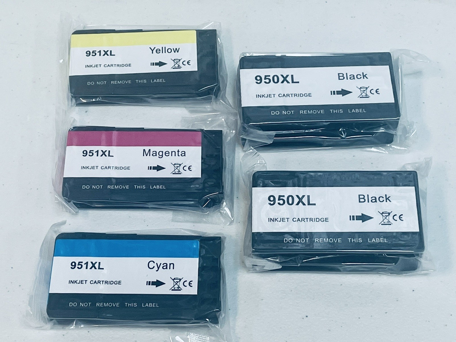 Acaves 5 Pack Ink Cartridges 950XL 951XL 2x Black, 1 Cyan, 1 Yellow, 1 Magenta