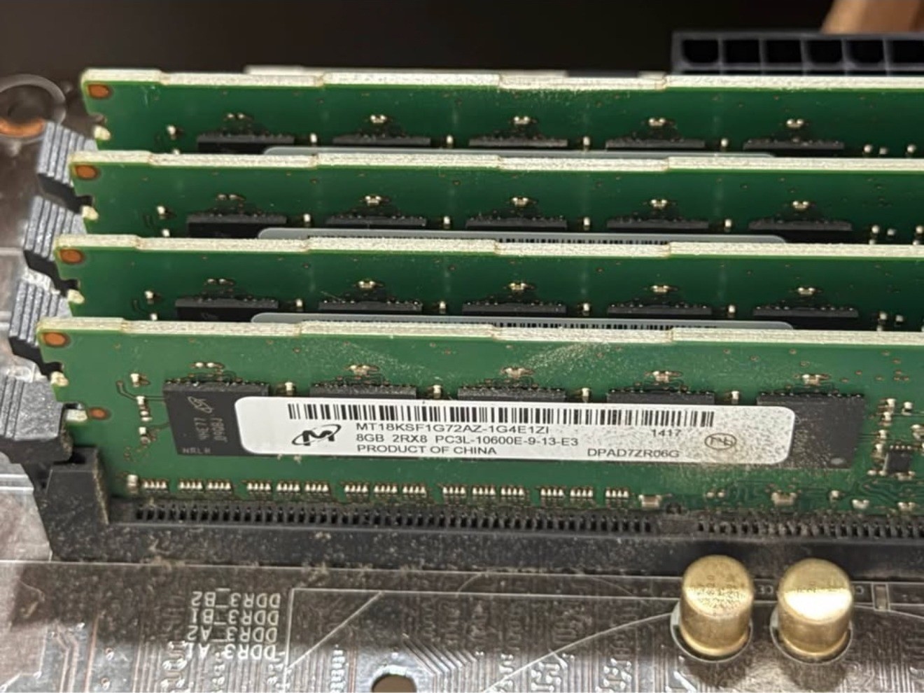 32GB (4x8GB) Micron DDR3L-1333 ECC UDIMM Memory Kit PC3L-10600E 2Rx8