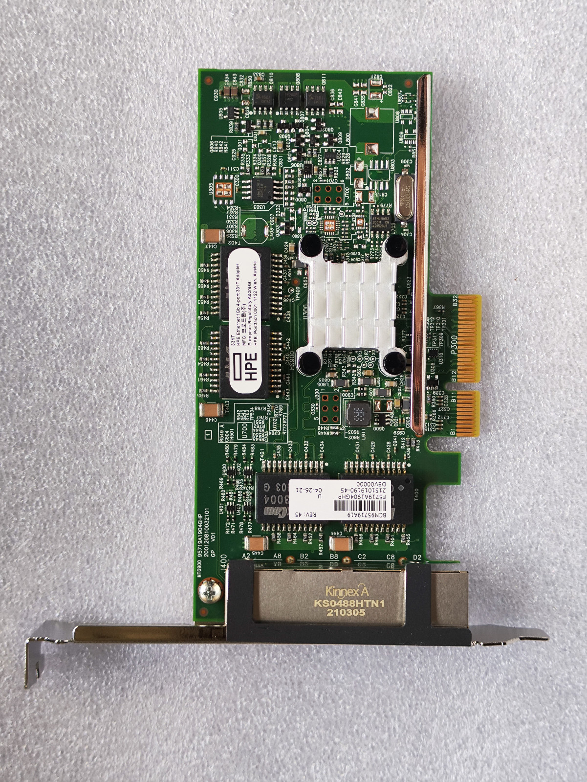 HP Ethernet 1Gb 4-Port 331T Adapter PN 647592-001