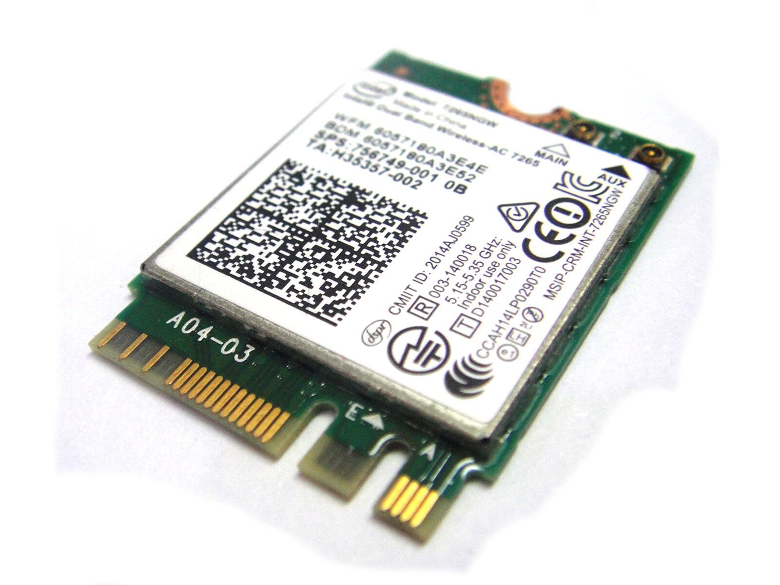 Dell 048N00 Intel Dual Band Wireless-N 7265NGW NB NGFF M.2 WLAN WiFi Card Lap...