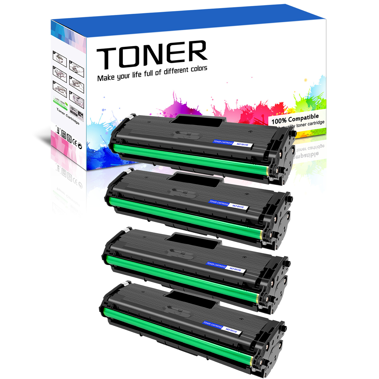 4 PACK MLT-D111S Toner for Samsung 111S Xpress M2070W M2071 M2071FH M2071W M2070
