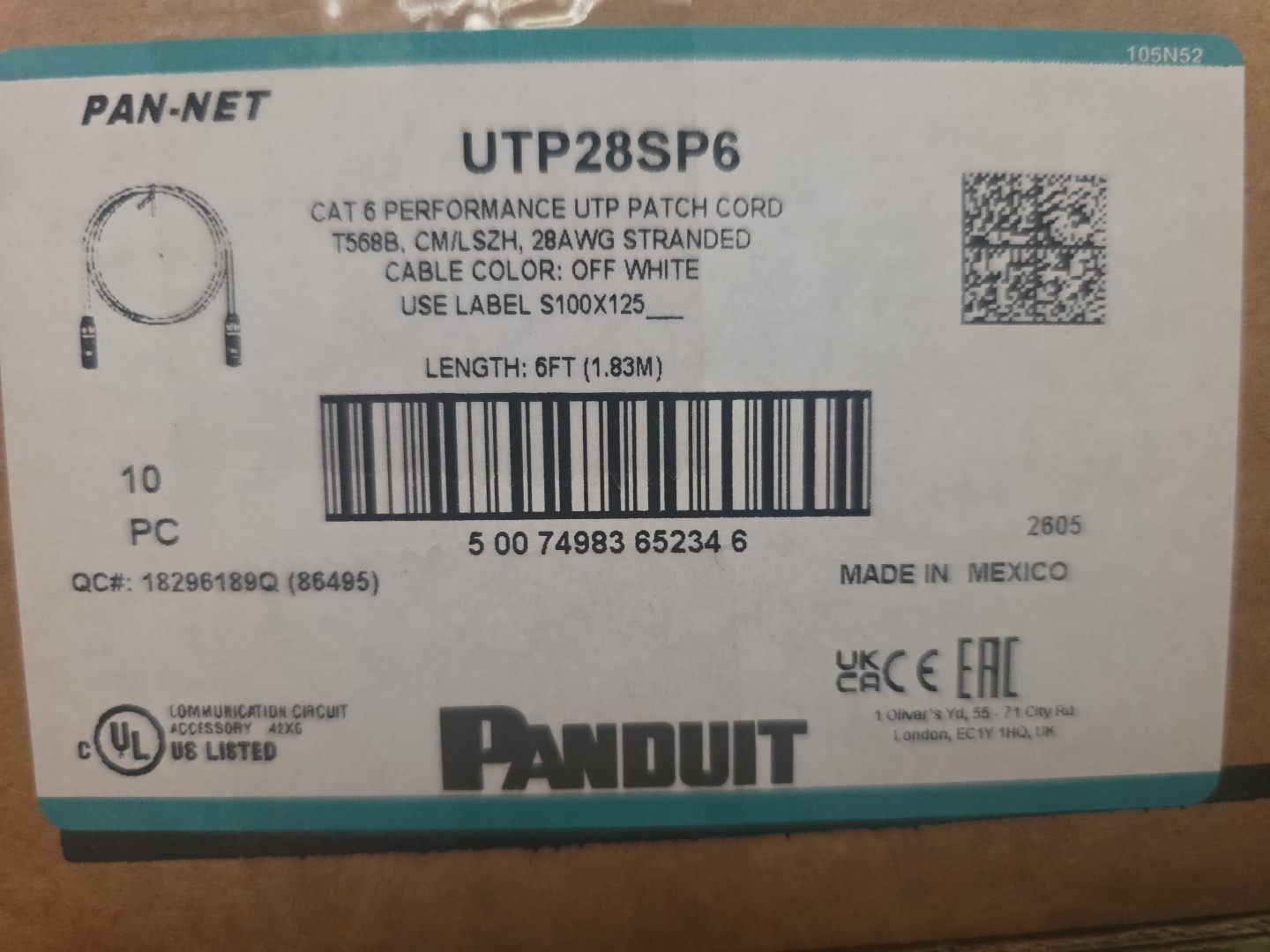 PANDUIT UTP28SP6 White