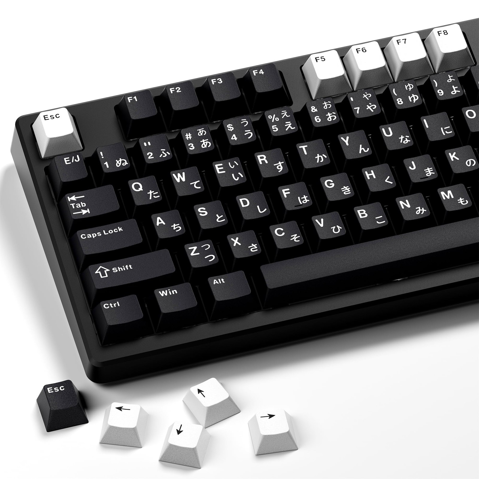 XVX Black Japanese Keycaps Double Shot PBT Keycap Set 146 Keys Cherry Profile