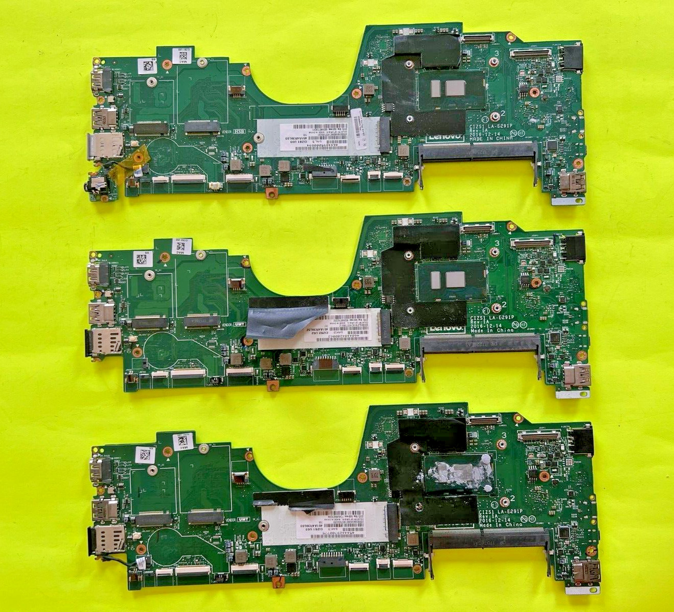 Lot of 3 CIZS1 LA-E291P Lenovo Yoga 370 Motherboard i5-7200U 01HY173 DDR4 1626