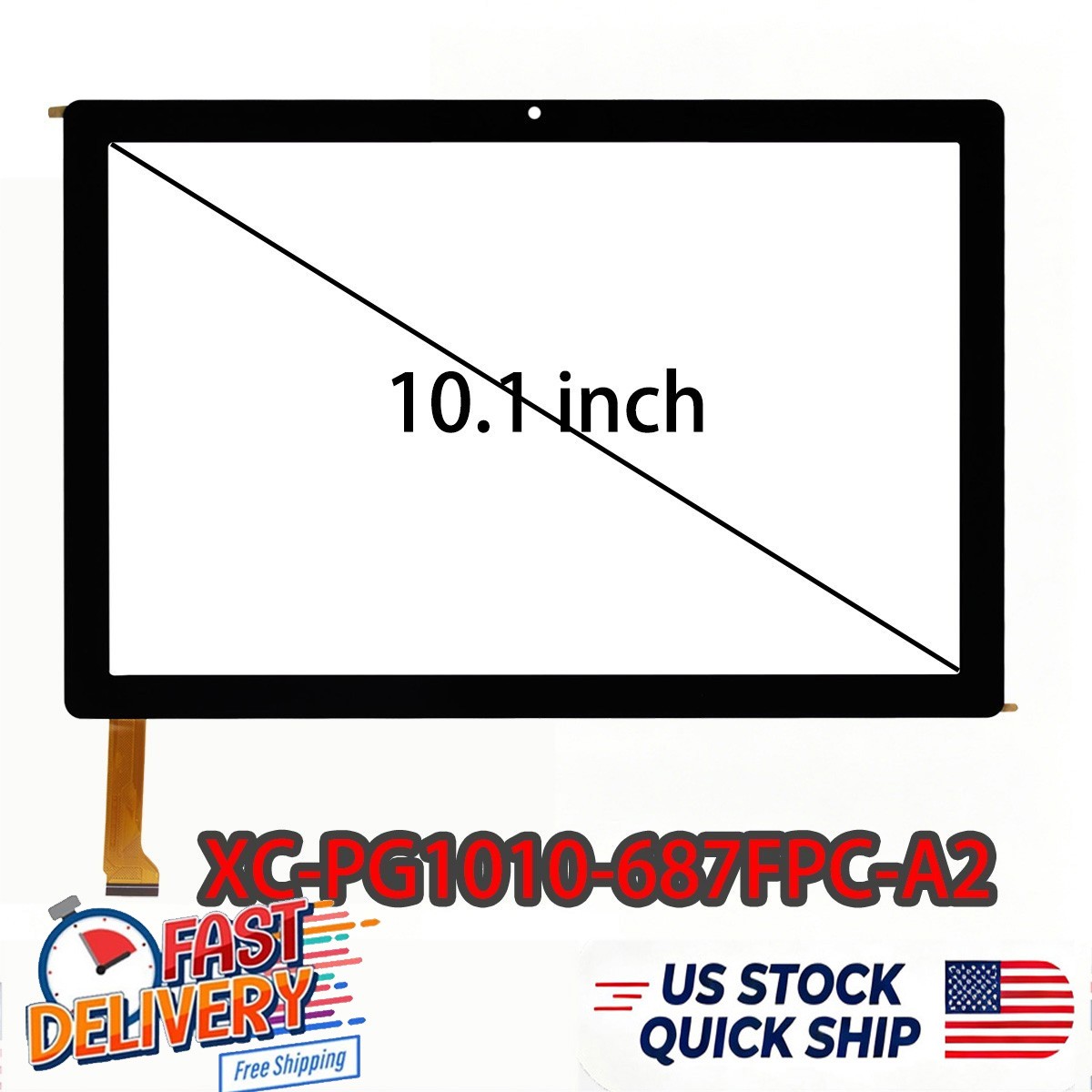 10.1" Digitizer Touch Screen Panel Glass for XC-PG1010-687FPC-A2 FASTSHIP