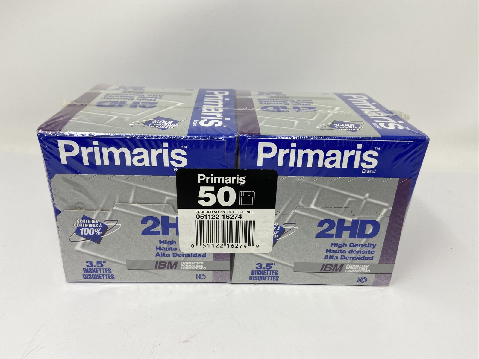 50 Vintage Primaris 2HD High Density Floppy Disks 3.5" IBM Formatted New Sealed