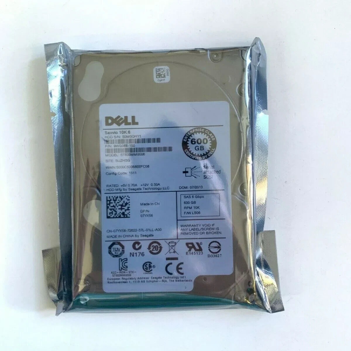Dell SEAGATE 600GB 6G 10K 2.5" SAS ST600MM0006 7YX58 07YX58 Hard Drive