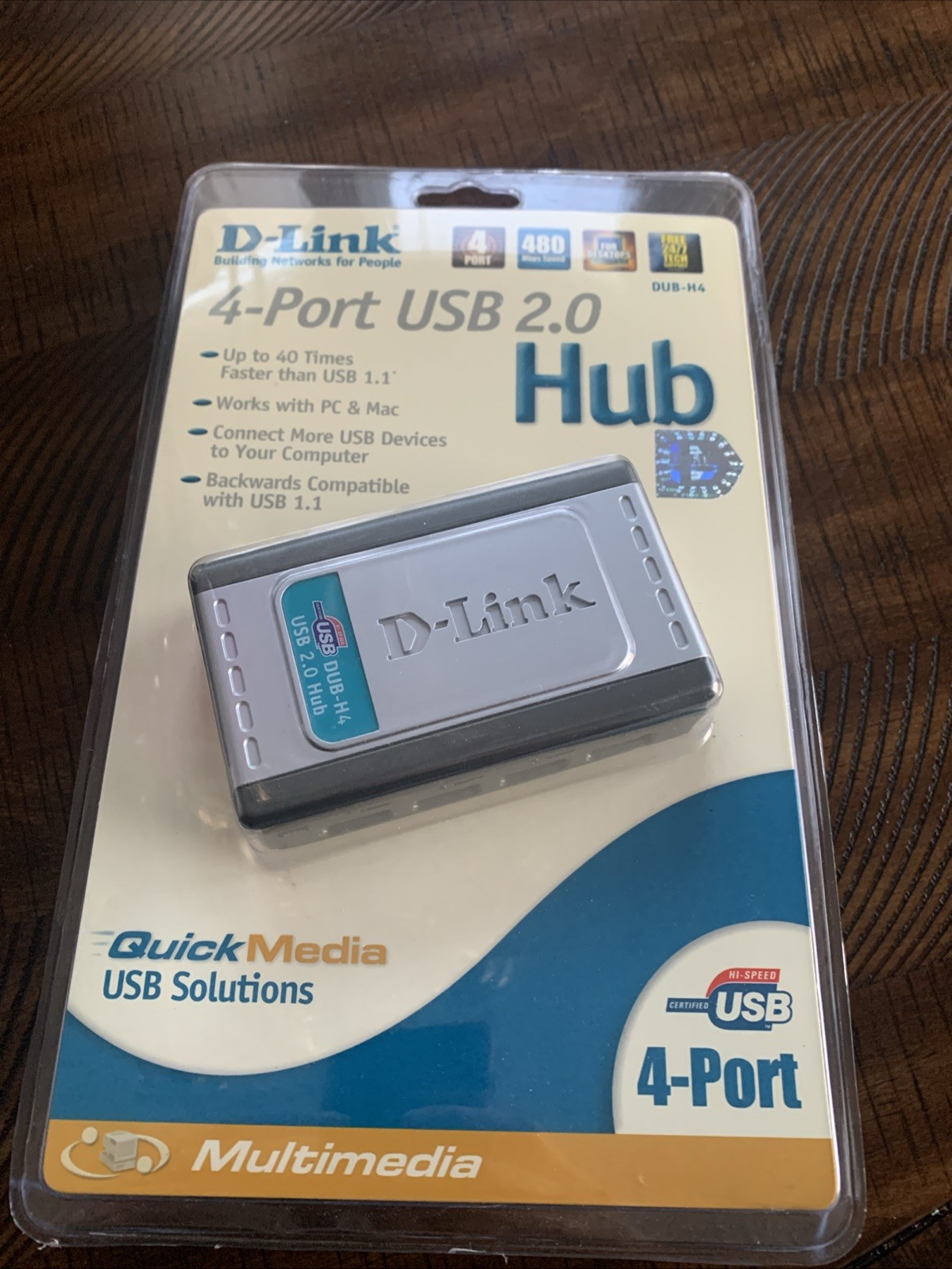 D-Link  4-Port USB Hub  2.0 DUB-H4 External Hub New