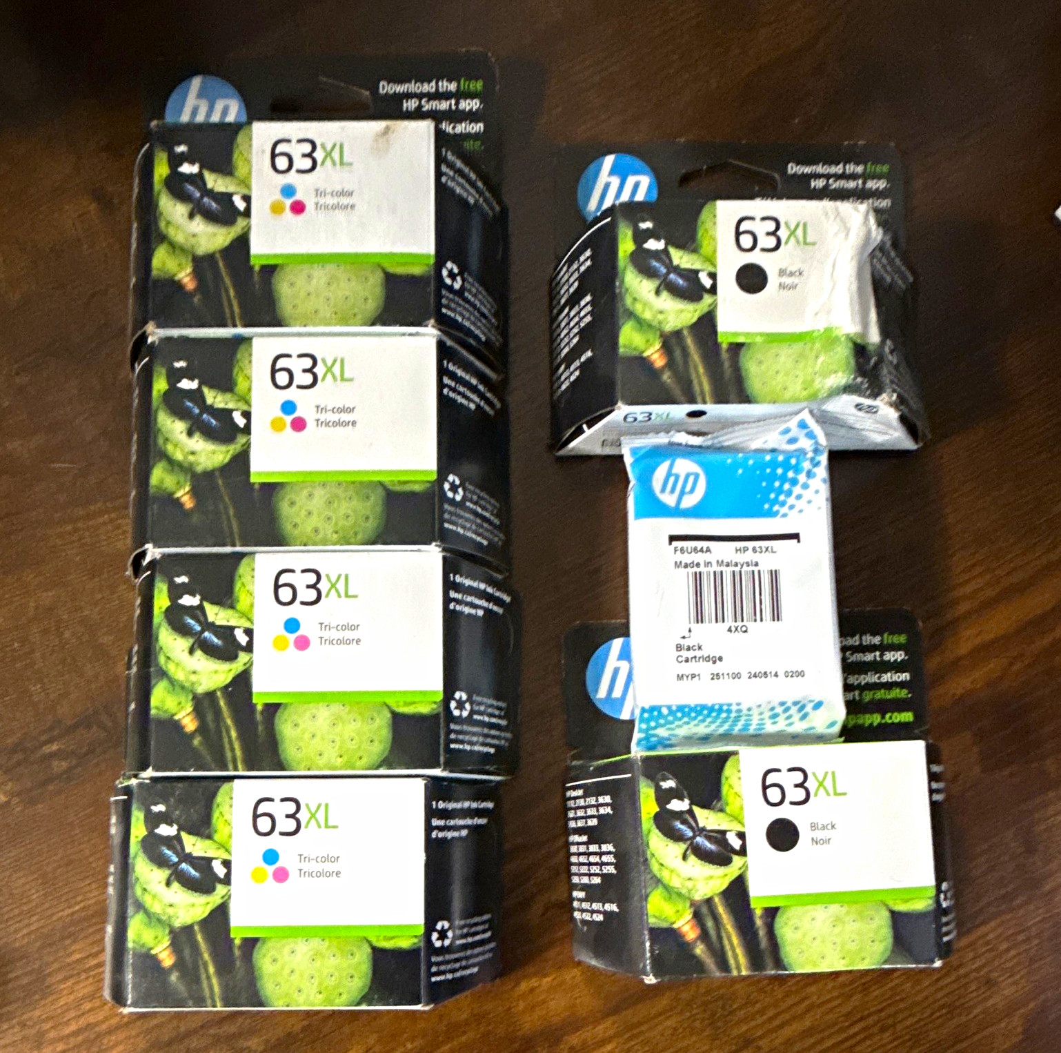 HP 63XL Genuine Original Inkjet Ink Cartridges Lot Black & Tri-Color