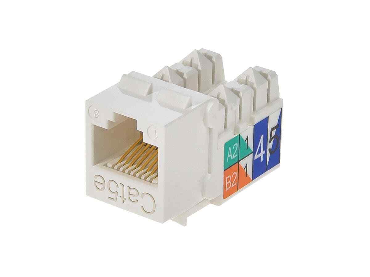 Monoprice Cat5e Keystone Jack 5376 – White RJ45 Insert Module NEW