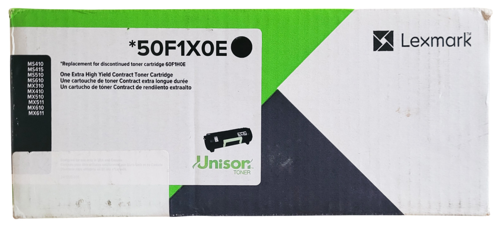 Lexmark 50F1X0E Black Extra High Yield Toner Cartridge-Open Box Weight:1lb:5.8oz