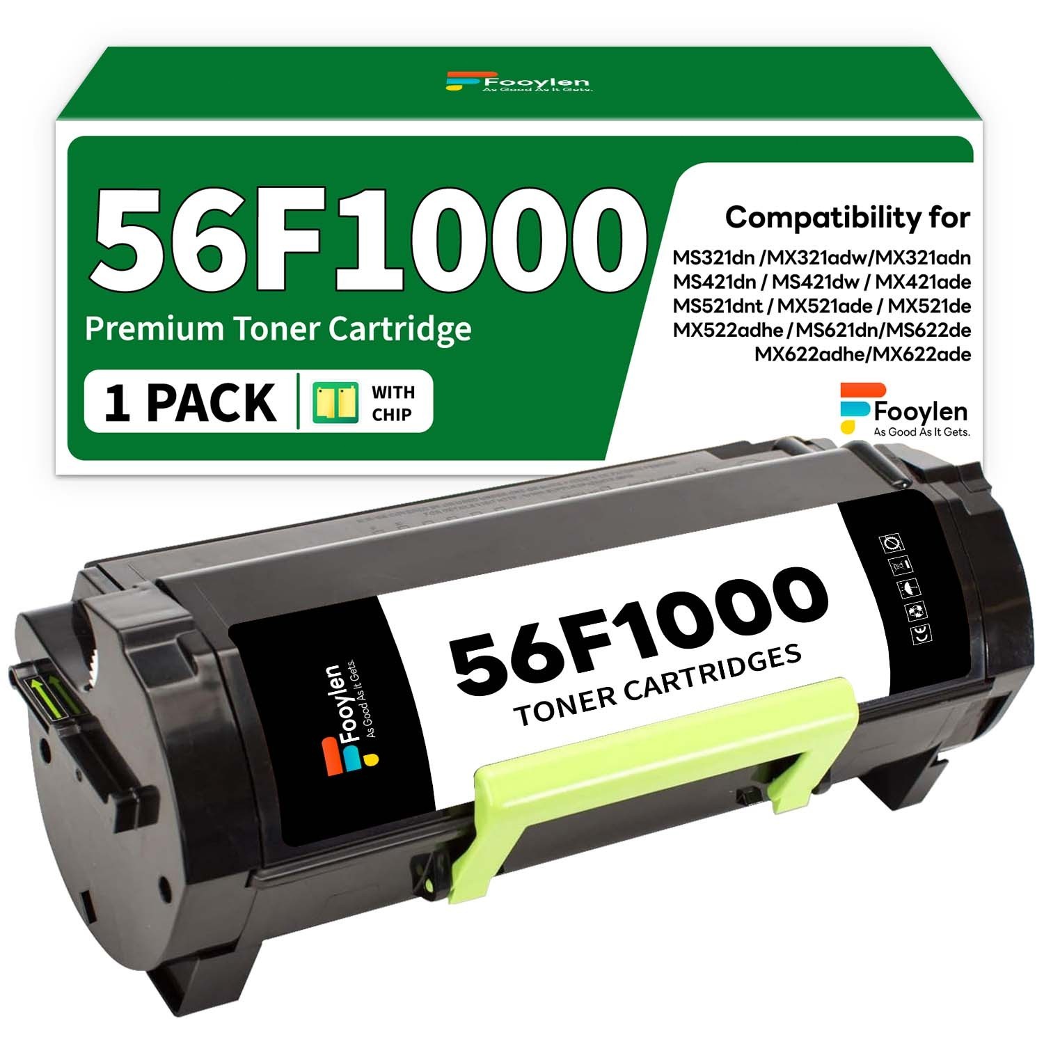 56F1000 Toner Compatible for Lexmark MS321 MS421 MS521 MS621 MS622 MX321 MX421