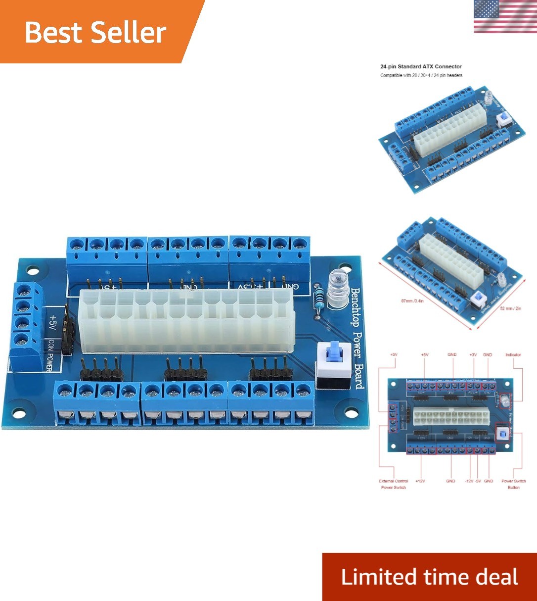 Efficient 24/20 Pin ATX Power Supply Board - Quality Inspected Adapter Module