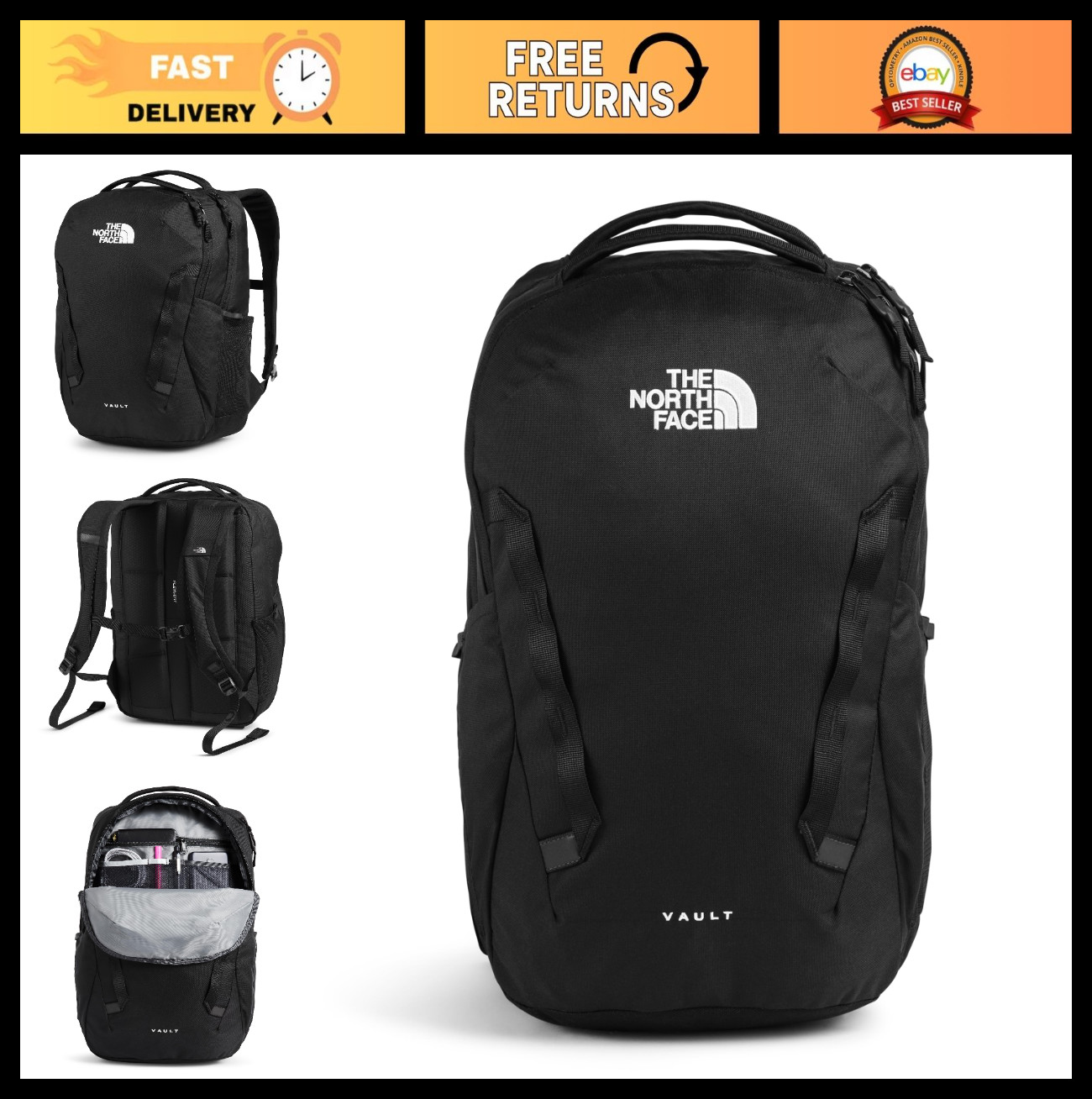 Everyday Laptop Backpack - Water-Repellent Commuter Bag, Spacious Compartment, O