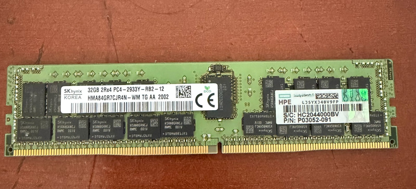 P03052-091 HPE 32GB(1X32GB) 2Rx4 PC4-2933Y-R DDR4 Server Memory P00924-B21