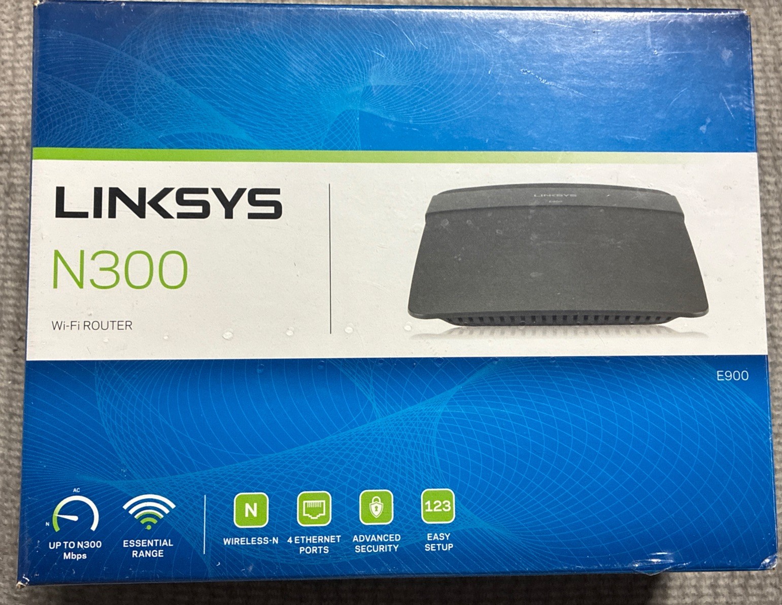 Linksys E900 N300 Wireless Wi-Fi Router 300Mbps 4-Port Fast Ethernet E900-NP NIB