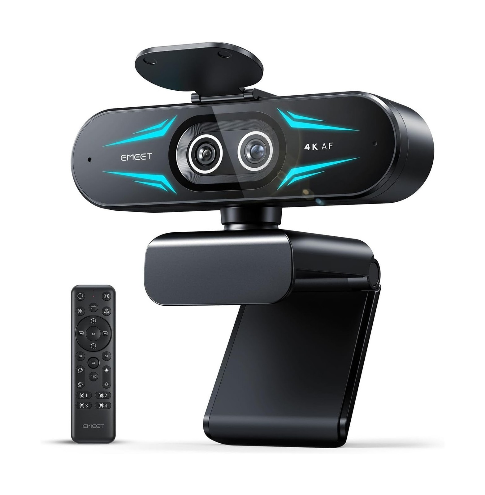 EMEET C60E Dual-Camera 4K Webcam for Streaming, Wide-Angle & Telephoto