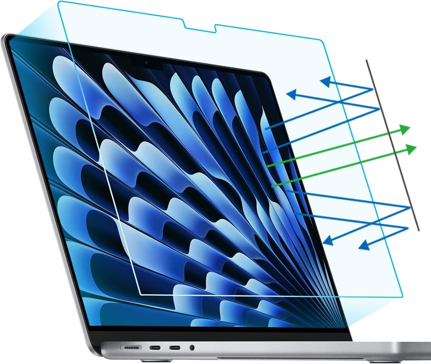 2-Pack Anti Blue Light Matte Screen Protector Compatible with MacBook Air 15.3 i