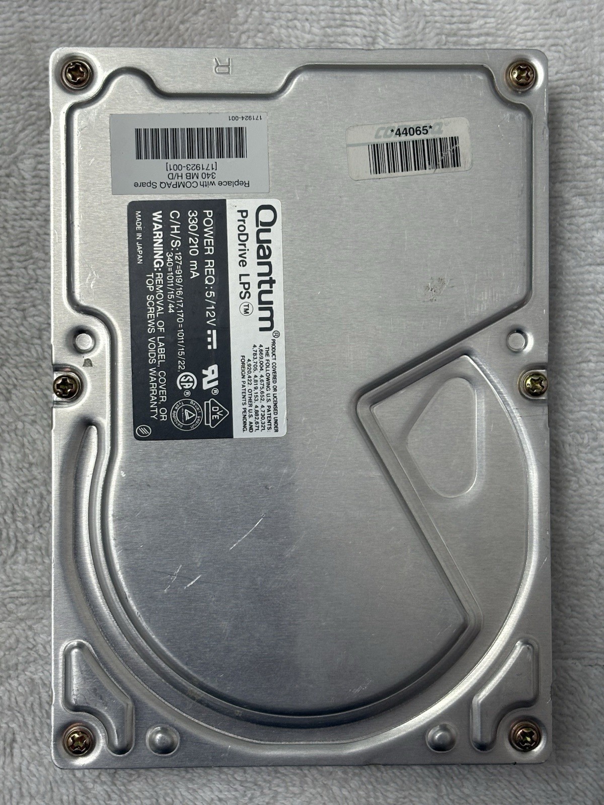 Quantum Pro Drive LPS 340AT 340MB Ide Hard Drive P/N: RR34A492