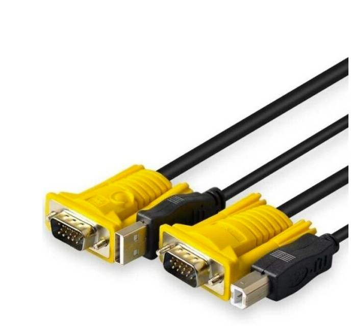 (6) 2 in 1 USB VGA KVM Switch Cable Adapter 1.5m Computer Host Laptop usb2.0 vga
