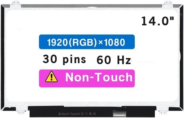 14.0" LCD Screen for HP P/N L01103-001 FHD 30pin Non-Touch Display