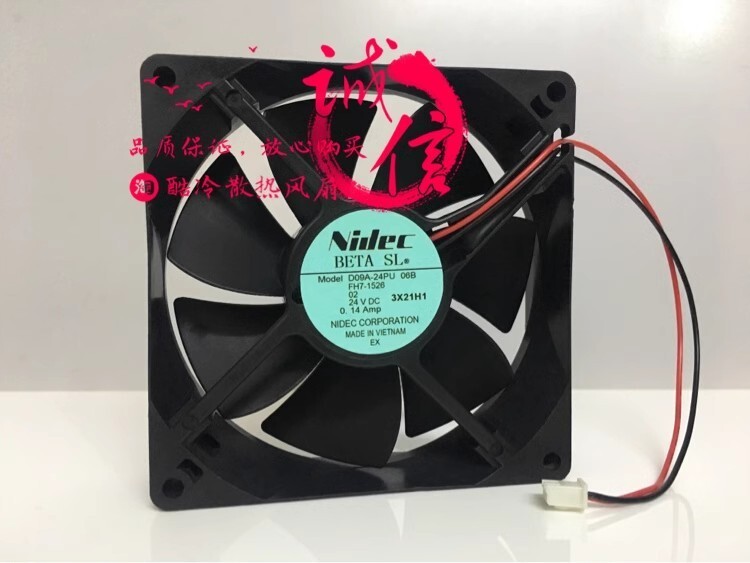 Nidec D09A-24PU 06B RH7-1526 9025 DC24V 0.14A 9CM 2-Pin Inverter Cooling Fan