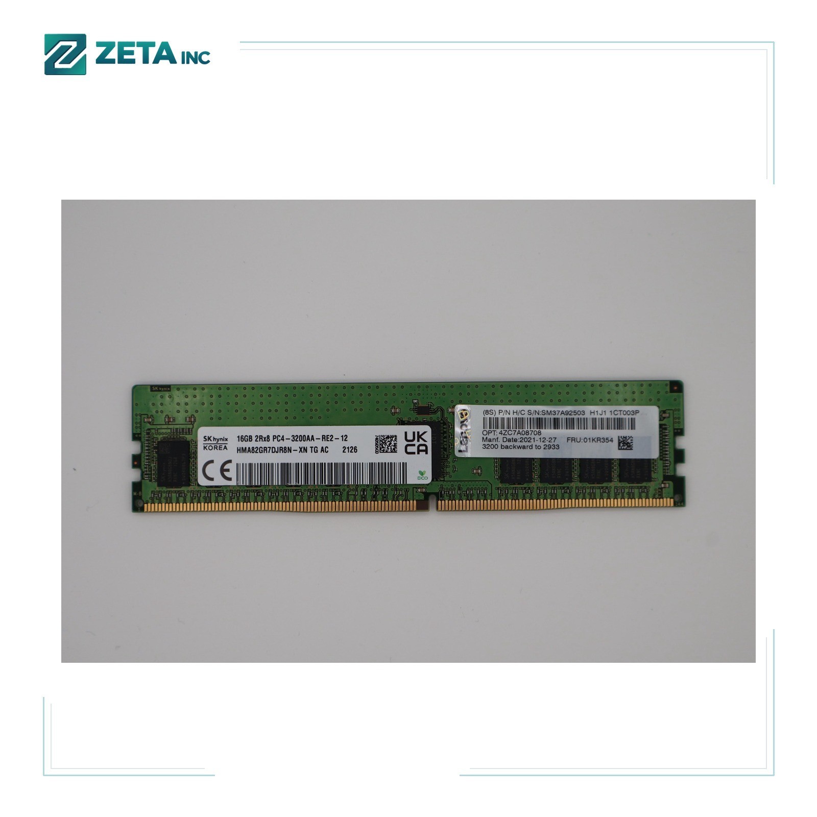 HMA82GR7DJR8N-XN Hynix 16GB (1X16GB) 2Rx8 PC4-3200A Memory