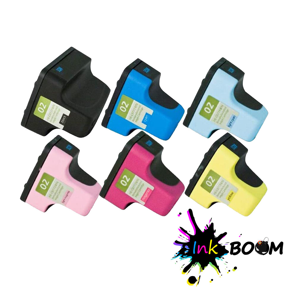 6 Ink Cartridge replace for HP 02xl Photosmart C6150 C5150 C7280 D7360