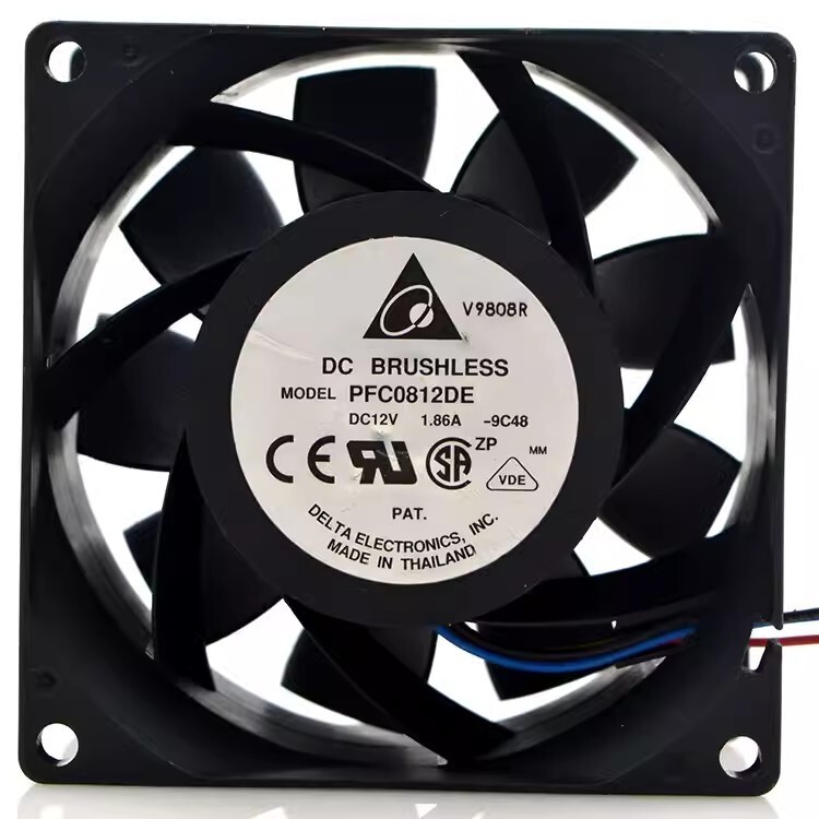 Delta PFC0812DE 8038 12V 1.86A 8CM 3-Wire Server Cooling Fan